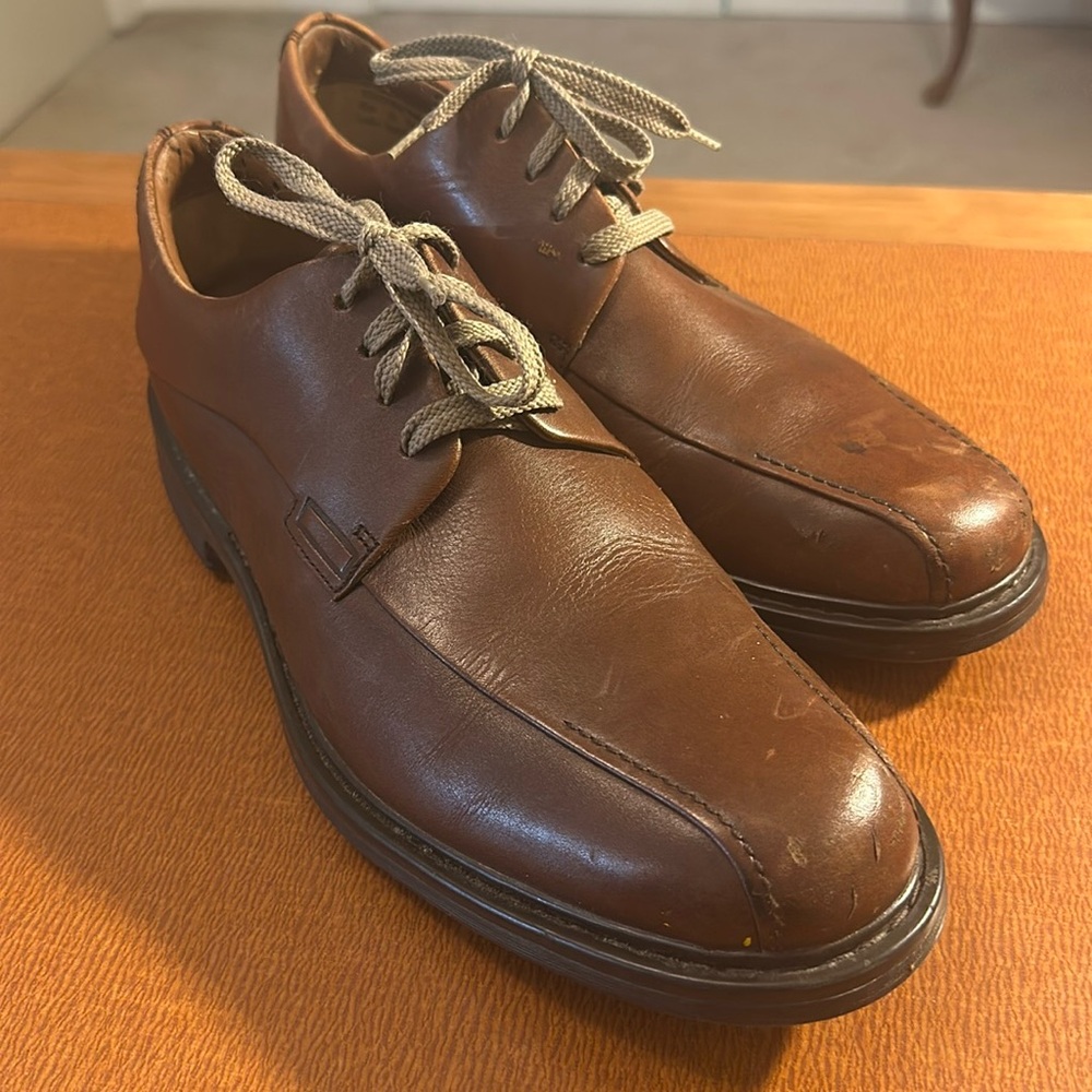 Clark’s Mens Brown‎ Lace Up Dresss Shoe Size 9.5